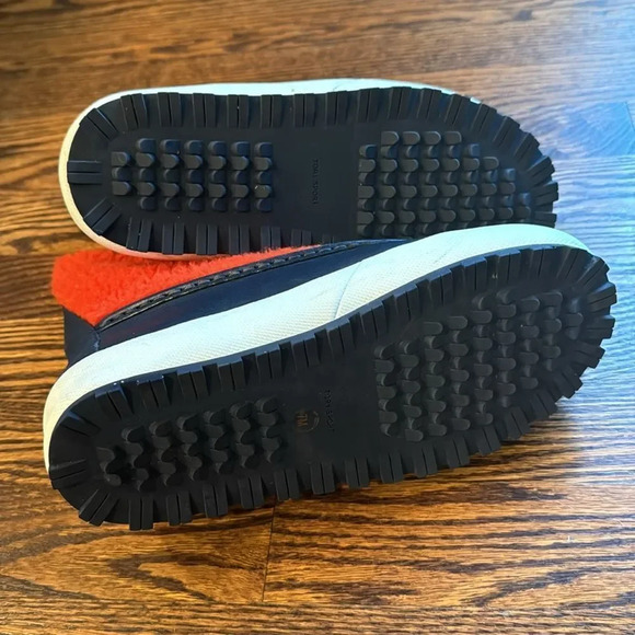 Tory Burch black leather & colorblock fleece yellow/blue/green/red/orange boots - Picture 9 of 10